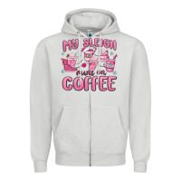 Dove Grey my sleigh runs on coffee Zipper Hoodie - MaliasSmallBusiness