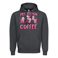 Smoke my sleigh runs on coffee Zipper Hoodie - MaliasSmallBusiness