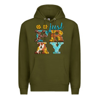 Army Green just pray western sunflowers Premium Hoodie - AdoDesignShop