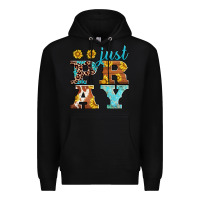 Black just pray western sunflowers Premium Hoodie - AdoDesignShop