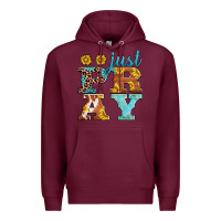 Burgundy just pray western sunflowers Premium Hoodie - AdoDesignShop