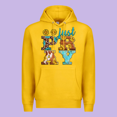 Just Pray Western Sunflowers Premium Hoodie Designed By Adodesignshop
