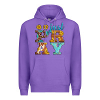 Purple just pray western sunflowers Premium Hoodie - AdoDesignShop