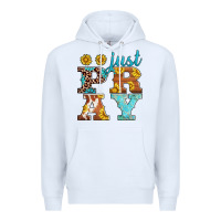 White just pray western sunflowers Premium Hoodie - AdoDesignShop