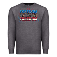 Charcoal Heather Freedom freedom freedom 4th of july Premium Sweatshirt - CowGirlArtShop