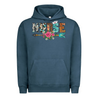 Pigment Midnight Navy western nurse arrow floral Urban Hoodie - BarkalooDesign