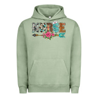 Pigment Oil Green western nurse arrow floral Urban Hoodie - BarkalooDesign