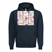 Navy positive quotes Zipper Hoodie - MaliasSmallBusiness