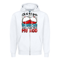 White show me your bobbers and i will show my rod Zipper Hoodie - MaliasSmallBusiness