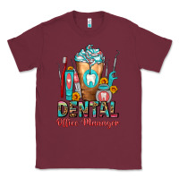 Burgundy dental office manager cold drink frappe Classic Tee - FaDigitalArtStudio