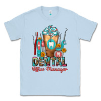 Dusty Blue dental office manager cold drink frappe Classic Tee - FaDigitalArtStudio