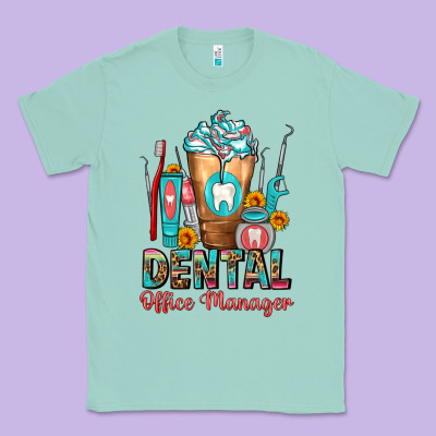 Dental Office Manager Cold Drink Frappe Classic Tee Designed By Fadigitalartstudio