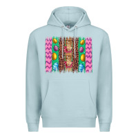 Blue Mist easter leopard egg bunny brush stroke Premium Hoodie - Artiststas