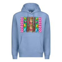 Colony Blue easter leopard egg bunny brush stroke Premium Hoodie - Artiststas