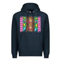 Navy easter leopard egg bunny brush stroke Premium Hoodie - Artiststas