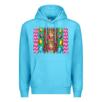 Ocean Blue easter leopard egg bunny brush stroke Premium Hoodie - Artiststas