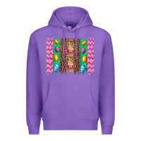 Purple easter leopard egg bunny brush stroke Premium Hoodie - Artiststas