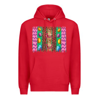 Red easter leopard egg bunny brush stroke Premium Hoodie - Artiststas