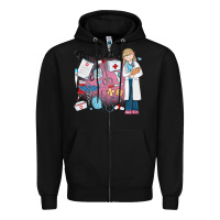 Black stay healthy nurse Zipper Hoodie - MaliasSmallBusiness