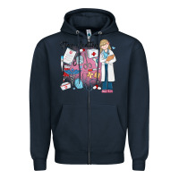 Navy stay healthy nurse Zipper Hoodie - MaliasSmallBusiness