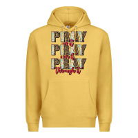 Antique Gold pray on it pray over it pray through it Premium Hoodie - AdoDesignShop