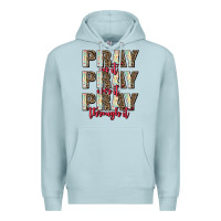 Blue Mist pray on it pray over it pray through it Premium Hoodie - AdoDesignShop