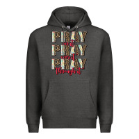 Charcoal Heather pray on it pray over it pray through it Premium Hoodie - AdoDesignShop