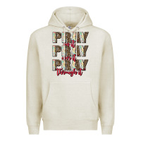 Oatmeal Heather pray on it pray over it pray through it Premium Hoodie - AdoDesignShop