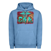 Pigment Pebble Blue western nurse certified nurse  assistant medilcal symbol  background Urban Hoodie - BarkalooDesign