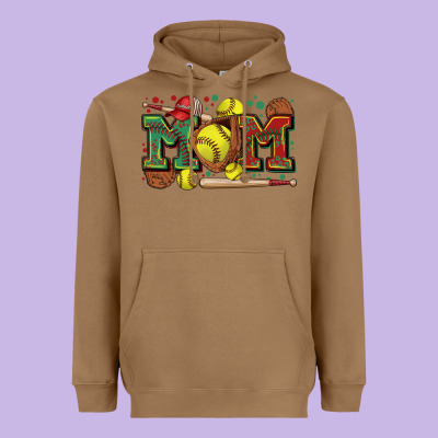Mom Softball Heavyweight Hoodie Designed By Zillion Design Studio