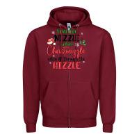 Burgundy twas the nizzle  before christmizzle Zipper Hoodie - MaliasSmallBusiness