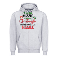 Heather Grey twas the nizzle  before christmizzle Zipper Hoodie - MaliasSmallBusiness