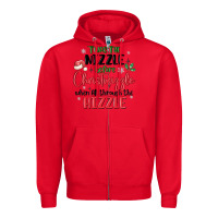 Red twas the nizzle  before christmizzle Zipper Hoodie - MaliasSmallBusiness
