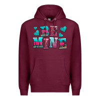 Burgundy be mine western valentine's day no background Premium Hoodie - AdoDesignShop
