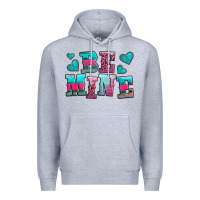 Heather Grey be mine western valentine's day no background Premium Hoodie - AdoDesignShop