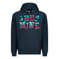 Navy be mine western valentine's day no background Premium Hoodie - AdoDesignShop