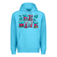 Ocean Blue be mine western valentine's day no background Premium Hoodie - AdoDesignShop
