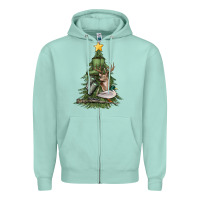 Hunting Christmas Tree Zipper Hoodie | Teevron