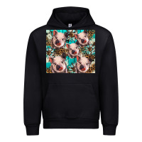 Black western cowhide sunflower baby pig Urban Hoodie - BarkalooDesign