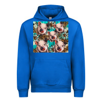 Cobalt western cowhide sunflower baby pig Urban Hoodie - BarkalooDesign