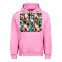 Fuchsia Pink western cowhide sunflower baby pig Urban Hoodie - BarkalooDesign