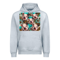 Heather Grey western cowhide sunflower baby pig Urban Hoodie - BarkalooDesign