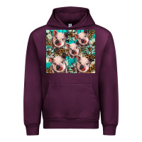 Mauve Wine western cowhide sunflower baby pig Urban Hoodie - BarkalooDesign