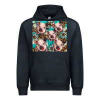 Navy western cowhide sunflower baby pig Urban Hoodie - BarkalooDesign