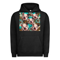 Pigment Black western cowhide sunflower baby pig Urban Hoodie - BarkalooDesign