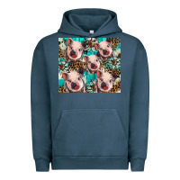 Pigment Midnight Navy western cowhide sunflower baby pig Urban Hoodie - BarkalooDesign