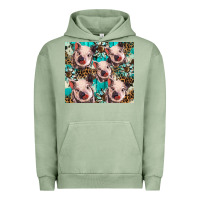 Pigment Oil Green western cowhide sunflower baby pig Urban Hoodie - BarkalooDesign