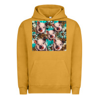 Pigment Peanut Butter western cowhide sunflower baby pig Urban Hoodie - BarkalooDesign