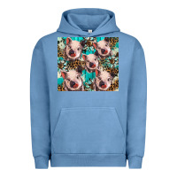 Pigment Pebble Blue western cowhide sunflower baby pig Urban Hoodie - BarkalooDesign