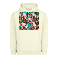 Pigment Pistachio western cowhide sunflower baby pig Urban Hoodie - BarkalooDesign